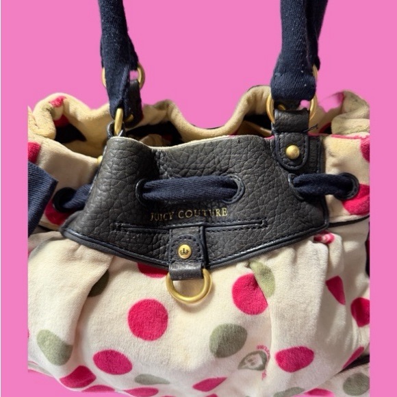 RARE VTG Velour Juicy Couture Polka Dot Daydreamer purse - Picture 3 of 16